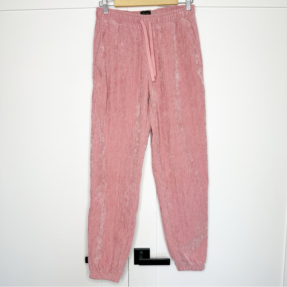 MASSIVE LUXURY EDITION Classic Velour‎ Jogger Sweatpants small pink unisex comfy